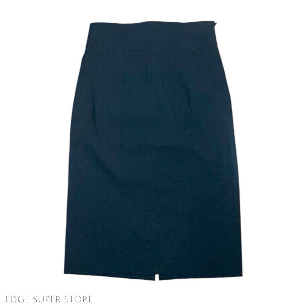 Lauren Ralph Lauren Black Zip Up Wool Pencil Straight Skirt Size US 2